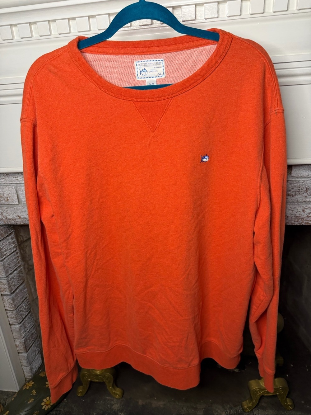 Southern Tide Upper Deck Sweatshirt Coral Orange XL 100% Cotton